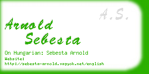 arnold sebesta business card